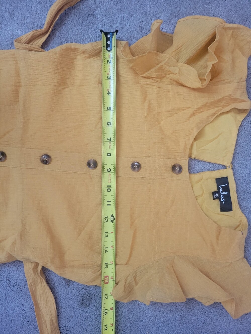 NWT Lulus Golden Yellow Flutter Sleeve Jumpsuit - Picture 10 of 10
